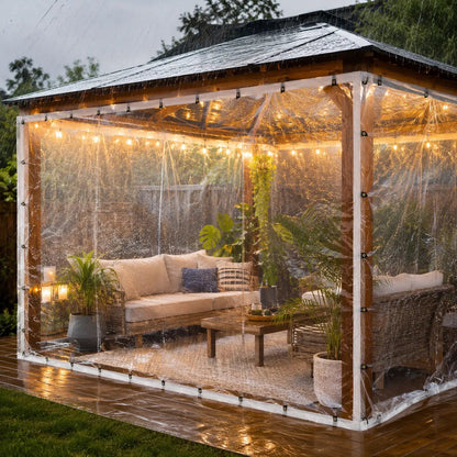 🎁Last day of the sale🌧️ RainShield ProTM Transparent Waterproof Tarp – Heavy-Duty Outdoor Cover with Secure Grommets