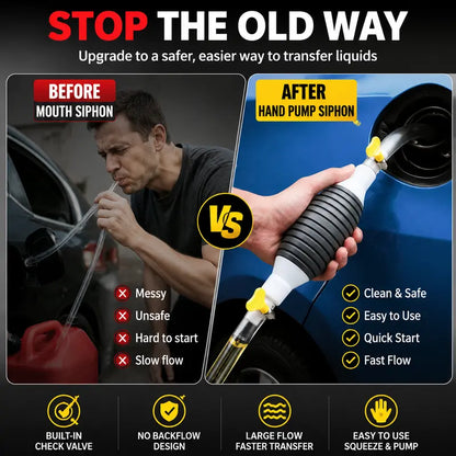 Stop Siphoning Fuel by Mouth! Transfer Any Liquid Danger-Free in Seconds