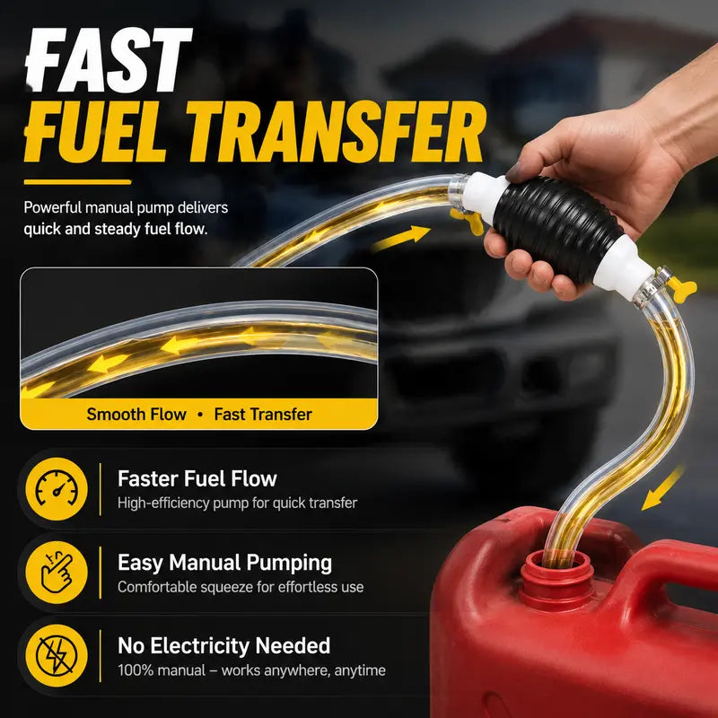 Stop Siphoning Fuel by Mouth! Transfer Any Liquid Danger-Free in Seconds