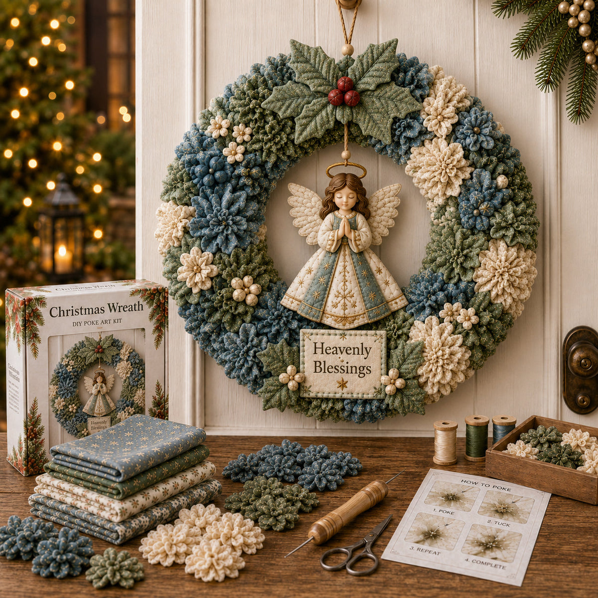🔥49% Off Last Day 🔥🎄 3D Fabric Poke Wreath DIY Kit