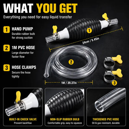Stop Siphoning Fuel by Mouth! Transfer Any Liquid Danger-Free in Seconds