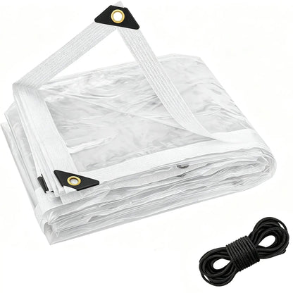🎁Last day of the sale🌧️ RainShield ProTM Transparent Waterproof Tarp – Heavy-Duty Outdoor Cover with Secure Grommets