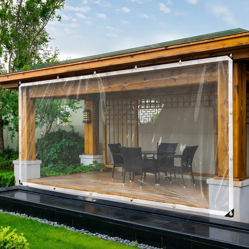 🎁Last day of the sale🌧️ RainShield ProTM Transparent Waterproof Tarp – Heavy-Duty Outdoor Cover with Secure Grommets
