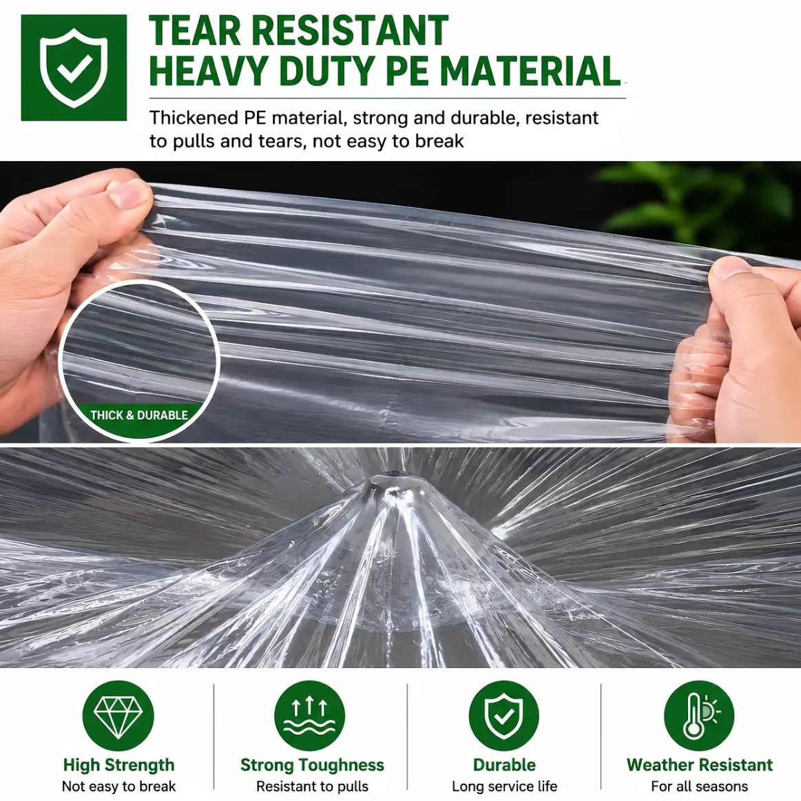 🎁Last day of the sale🌧️ RainShield ProTM Transparent Waterproof Tarp – Heavy-Duty Outdoor Cover with Secure Grommets
